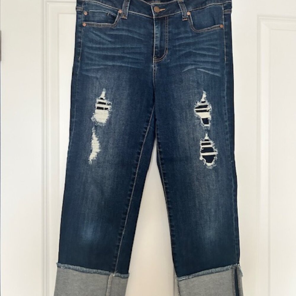 Liverpool Los Angels - 'Capri' cropped cuffed girlfriend cut jeans